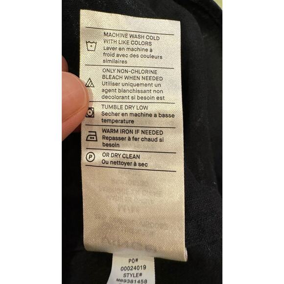 Vince Classic Fit Mens Willow Leaf Navy Blue Linen SS Button Up Hawaiian Shirt M - Picture 8 of 9